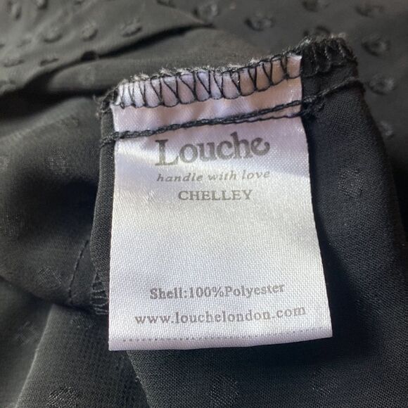 Louche Sheer Black Blouse Size 12 - Picture 6 of 6
